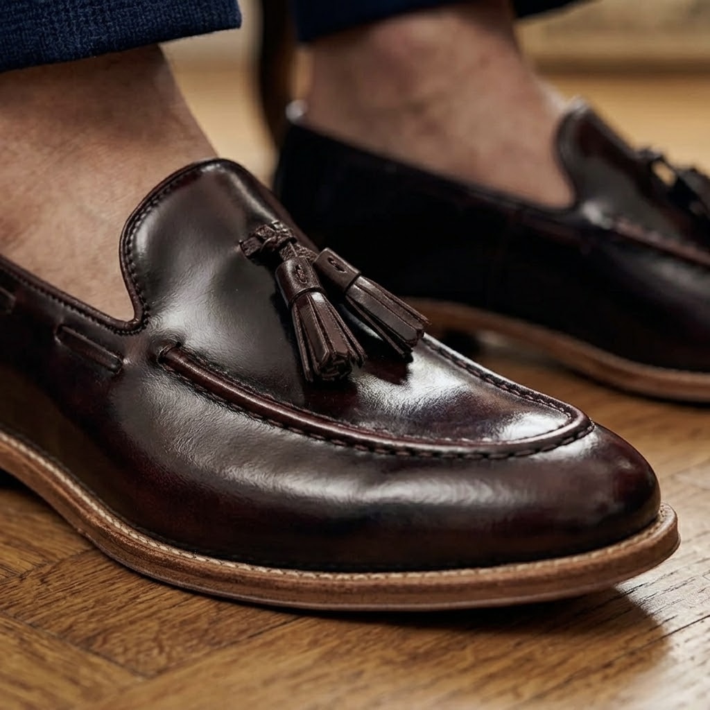 รองเท้าทรง Loafer หนังแท้สำหรับงานแต่งริมทะเล
