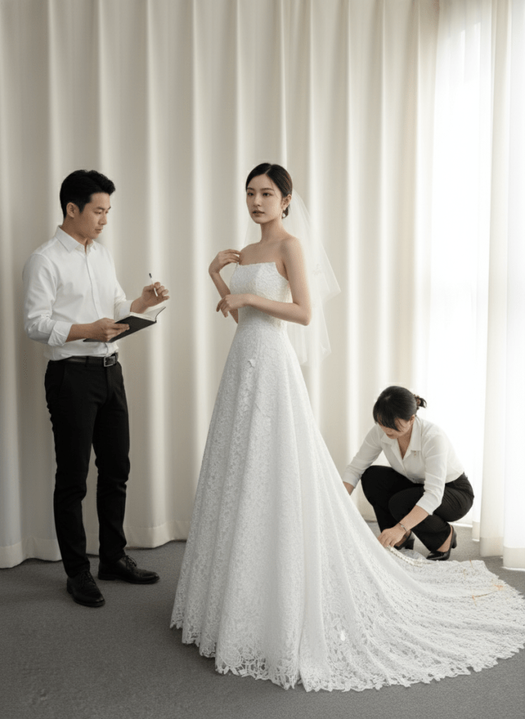 ชุดแต่งงานทรง A-Line เจ้าสาวไม่มีเอว