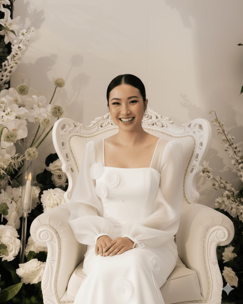 ชุดแต่งงานคอเหลี่ยมช่วยเพิ่มโครงช่วงบนให้สมส่วน
ชุดแต่งงานทรง Fit and Flare สำหรับเจ้าสาวเอวไม่ชัด
ชุดแต่งงานทรง Trumpet เน้นเอวและเพิ่มโค้งเว้า
ชุดแต่งงาน Fit and Flare มุมด้านข้าง ช่วยให้ดูมีเอว
เจ้าสาวลองชุด Fit and Flare ทรงเข้ารูปช่วงบน