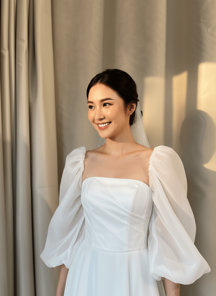 ชุดแต่งงานสำหรับเจ้าสาวไหล่กว้าง